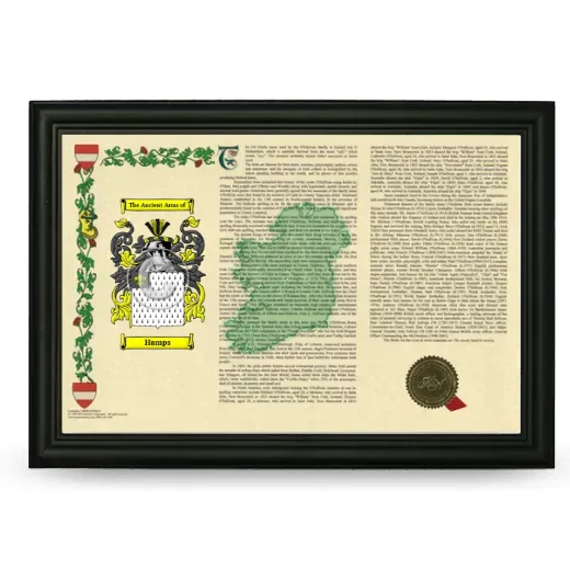 Hamps Armorial Landscape Framed - Black