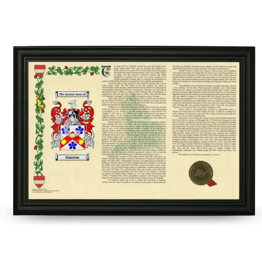 Hamton Armorial Landscape Framed - Black