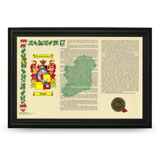 Hanan Armorial Landscape Framed - Black