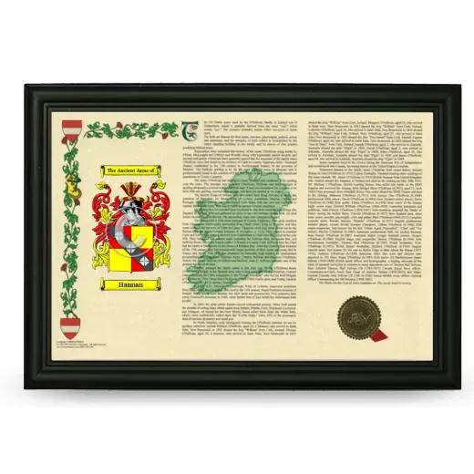Hannan Armorial Landscape Framed - Black