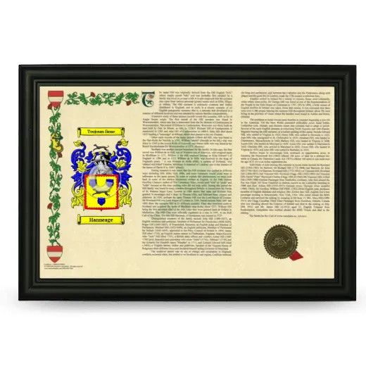 Hanneage Armorial Landscape Framed - Black