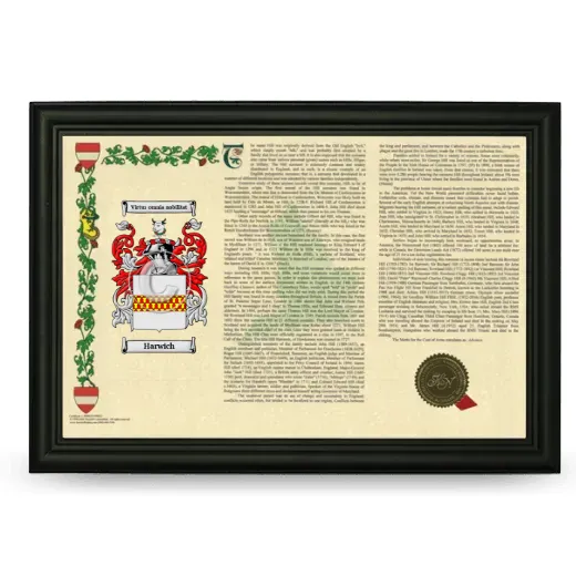 Harwich Armorial Landscape Framed - Black
