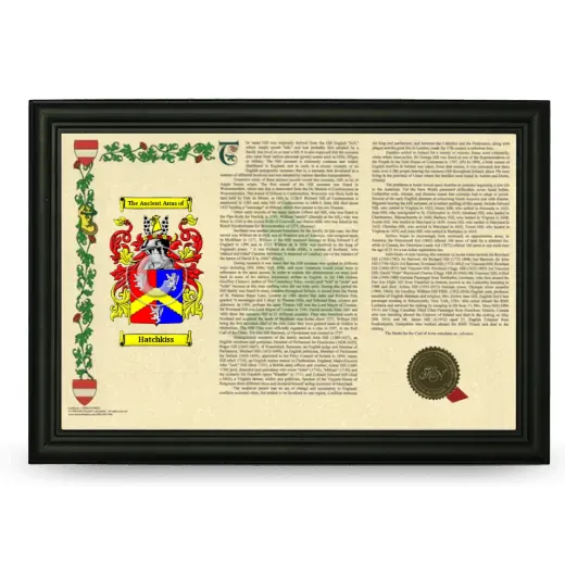 Hatchkiss Armorial Landscape Framed - Black