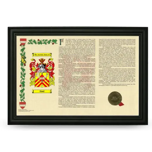 Haul Armorial Landscape Framed - Black