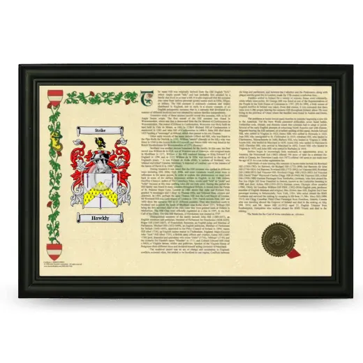 Hawkly Armorial Landscape Framed - Black
