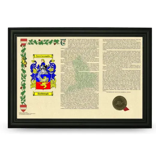 Haybrough Armorial Landscape Framed - Black