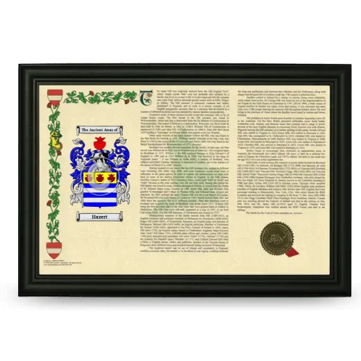 Hazert Armorial Landscape Framed - Black