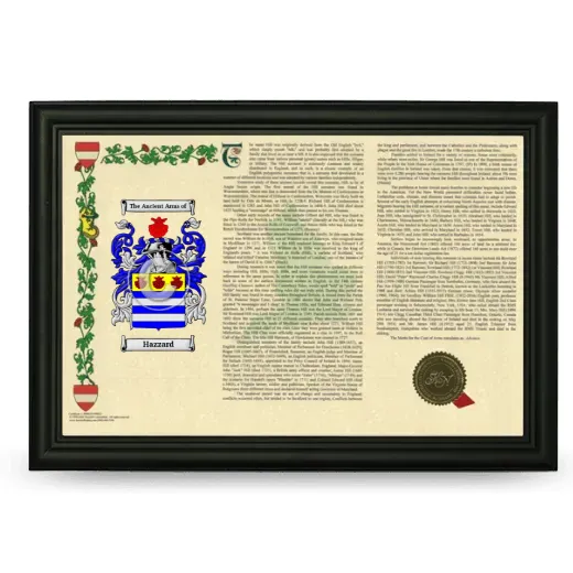Hazzard Armorial Landscape Framed - Black