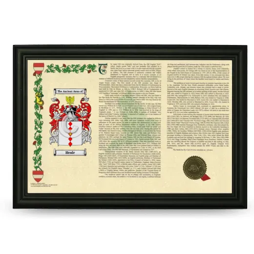 Heale Armorial Landscape Framed - Black