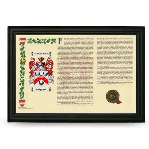 Hedgspeth Armorial Landscape Framed - Black