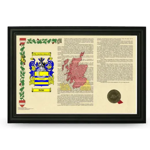 Hehir Armorial Landscape Framed - Black