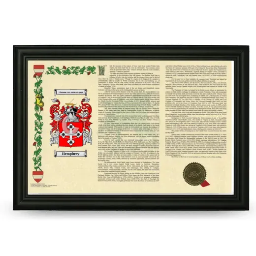 Hemphrey Armorial Landscape Framed - Black