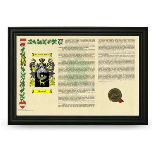 Henard Armorial Landscape Framed - Black