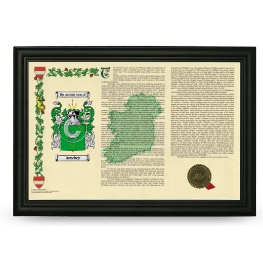 Henchey Armorial Landscape Framed - Black