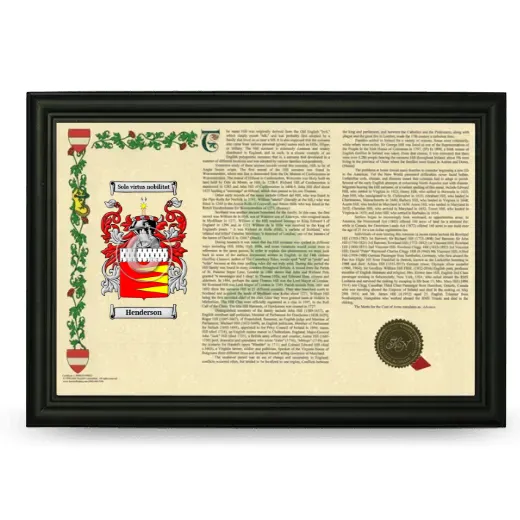 Henderson Armorial Landscape Framed - Black
