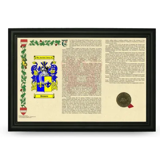 Hensen Armorial Landscape Framed - Black