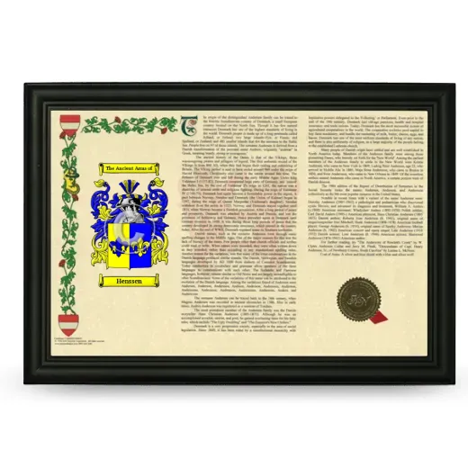Henssen Armorial Landscape Framed - Black