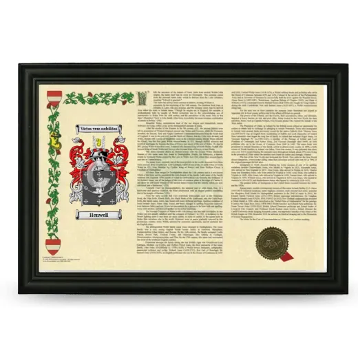 Henwell Armorial Landscape Framed - Black