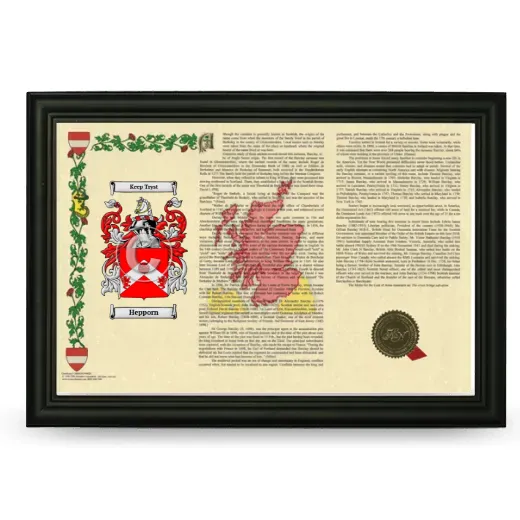 Hepporn Armorial Landscape Framed - Black