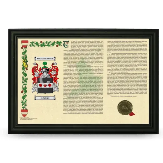 Hewelot Armorial Landscape Framed - Black