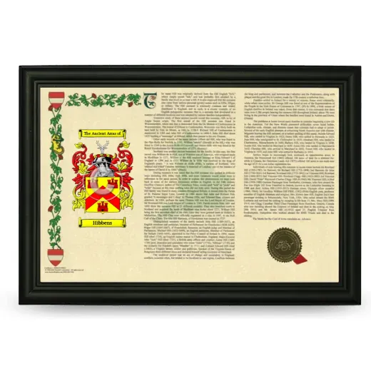 Hibbens Armorial Landscape Framed - Black