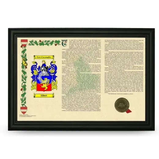 Hibert Armorial Landscape Framed - Black