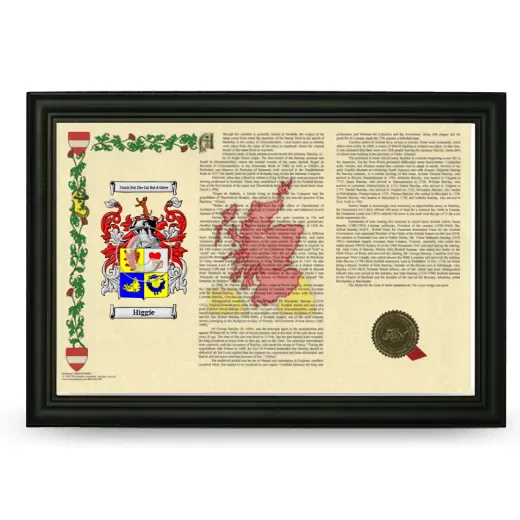 Higgie Armorial Landscape Framed - Black