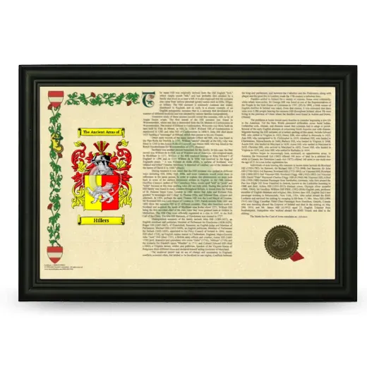 Hillers Armorial Landscape Framed - Black