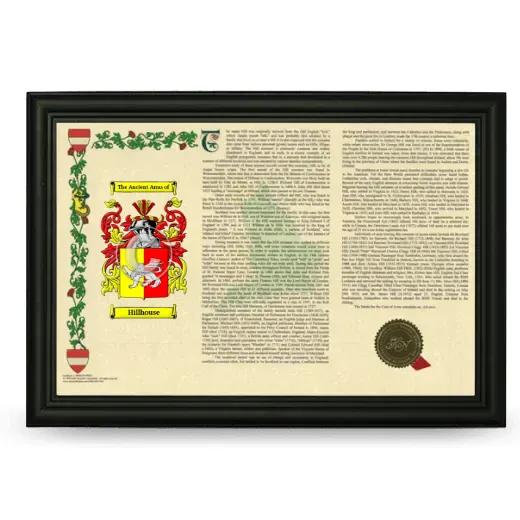 Hillhouse Armorial Landscape Framed - Black