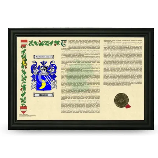 Hipshire Armorial Landscape Framed - Black