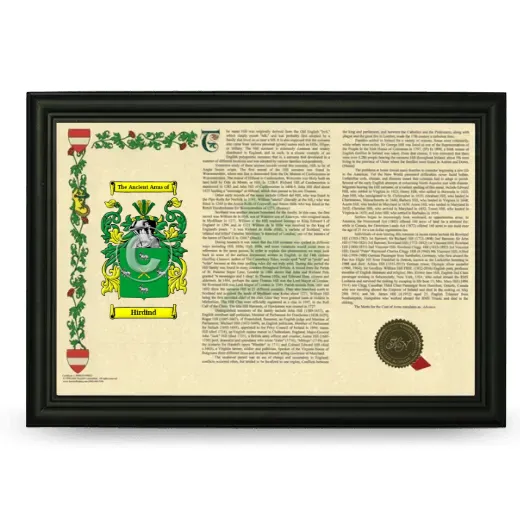 Hirdind Armorial Landscape Framed - Black