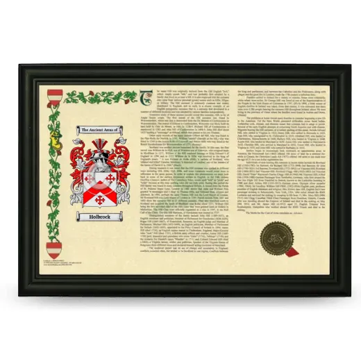Holbrock Armorial Landscape Framed - Black