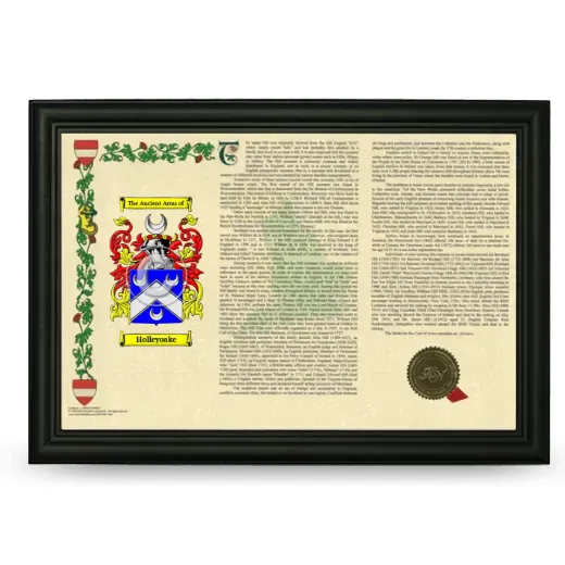 Holleyoake Armorial Landscape Framed - Black
