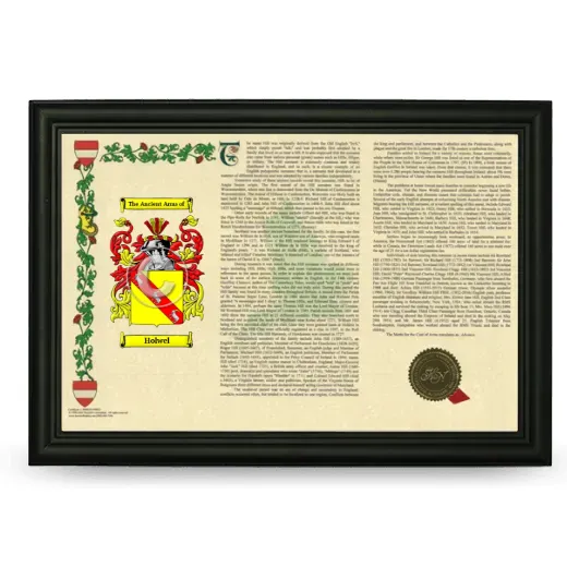Holwel Armorial Landscape Framed - Black