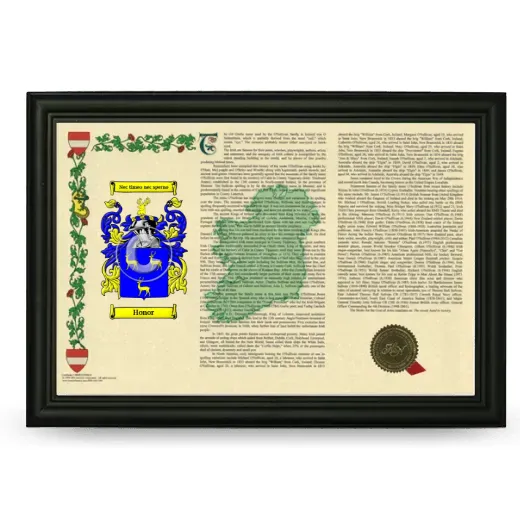 Honor Armorial Landscape Framed - Black