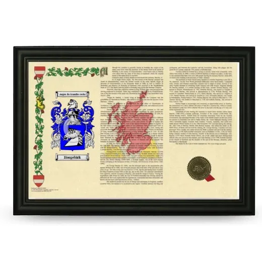 Horgebirk Armorial Landscape Framed - Black