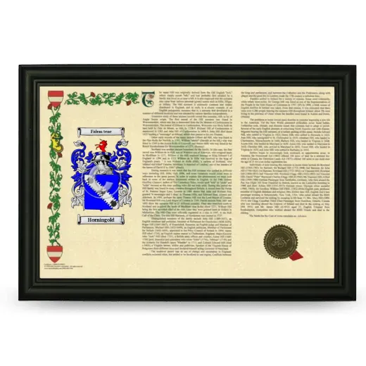 Horningold Armorial Landscape Framed - Black