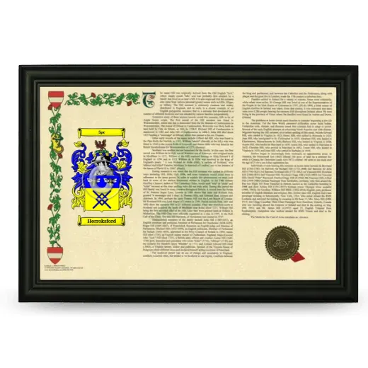 Horroksford Armorial Landscape Framed - Black