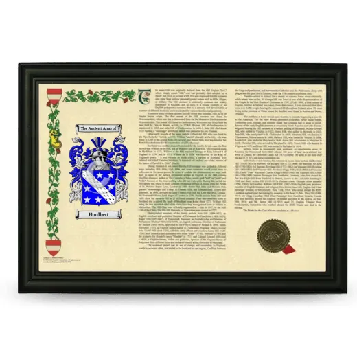 Houlbert Armorial Landscape Framed - Black