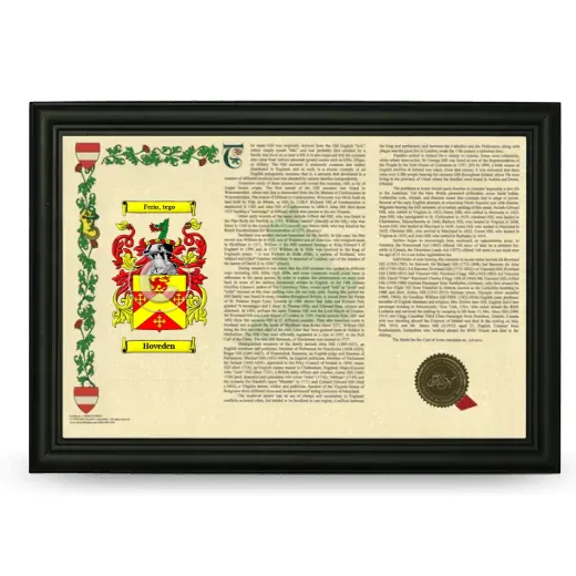 Hoveden Armorial Landscape Framed - Black