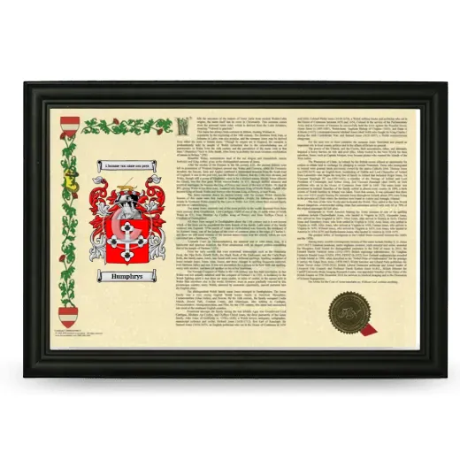 Humphrys Armorial Landscape Framed - Black