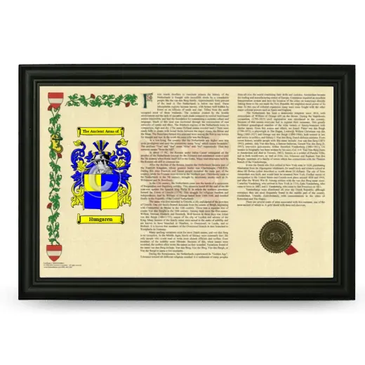 Hungaren Armorial Landscape Framed - Black