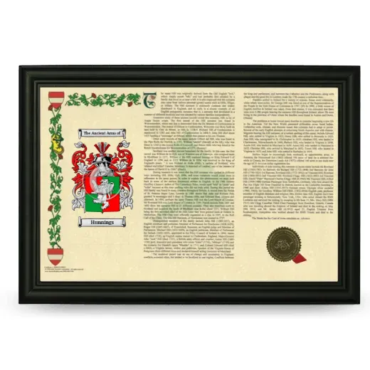 Hunnings Armorial Landscape Framed - Black