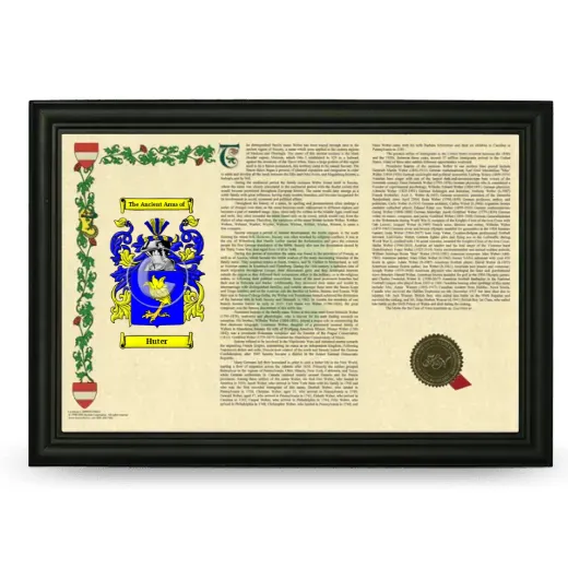 Huter Armorial Landscape Framed - Black