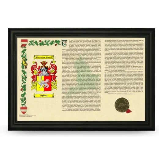 Hyllers Armorial Landscape Framed - Black