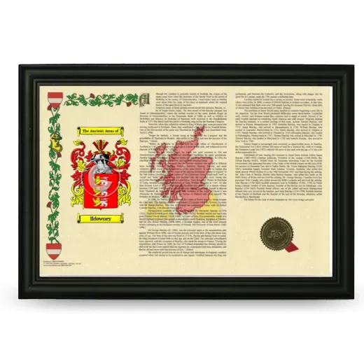 Ildowney Armorial Landscape Framed - Black