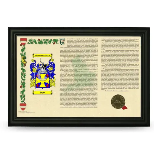 Jager Armorial Landscape Framed - Black