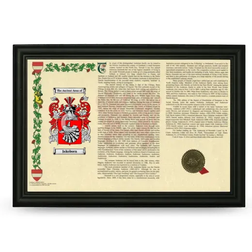 Jakobsen Armorial Landscape Framed - Black