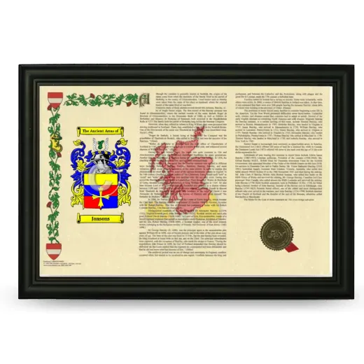 Jansons Armorial Landscape Framed - Black