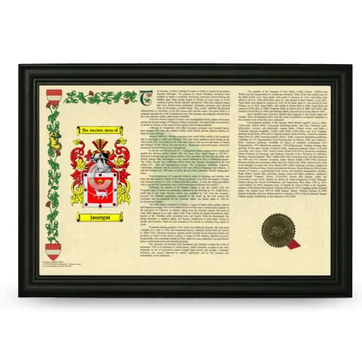 Jauregui Armorial Landscape Framed - Black